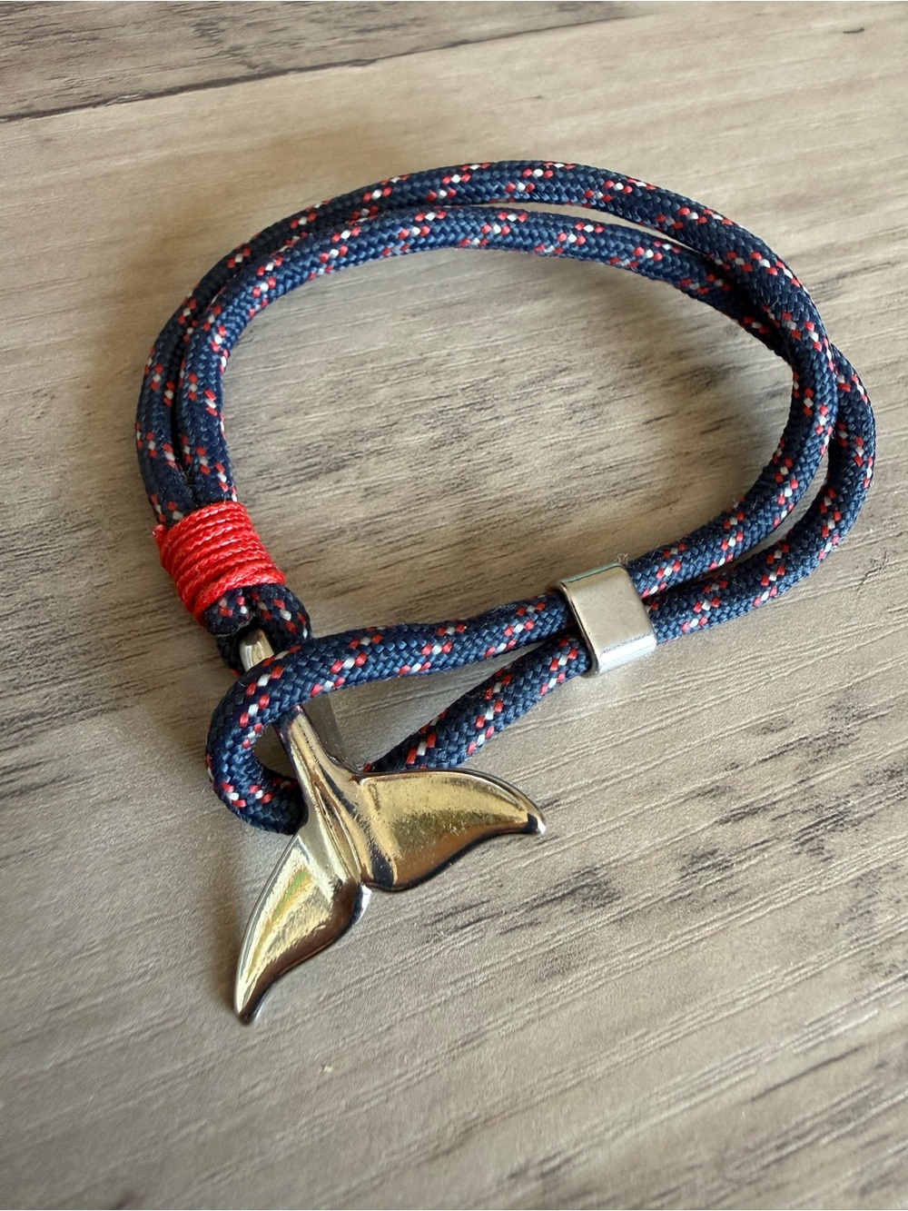 Nautical Whale Tail Bracelet Adjustable (8” long)